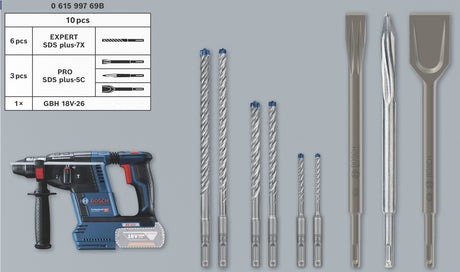 Bohrhammer GBH 18V-26 inkl. EXPERT SDS-Bohrer-Kit 9-teilig