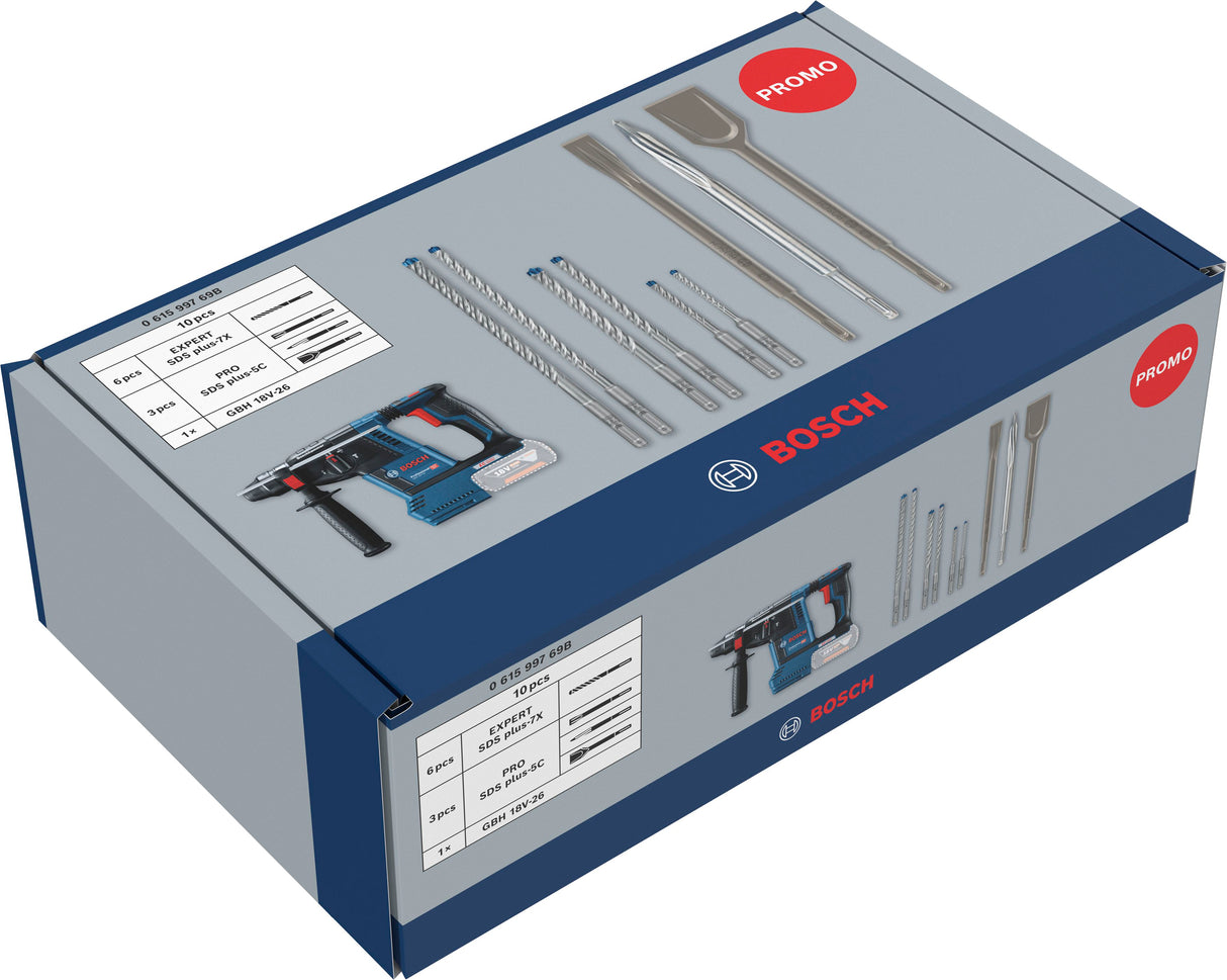 Bohrhammer GBH 18V-26 inkl. EXPERT SDS-Bohrer-Kit 9-teilig