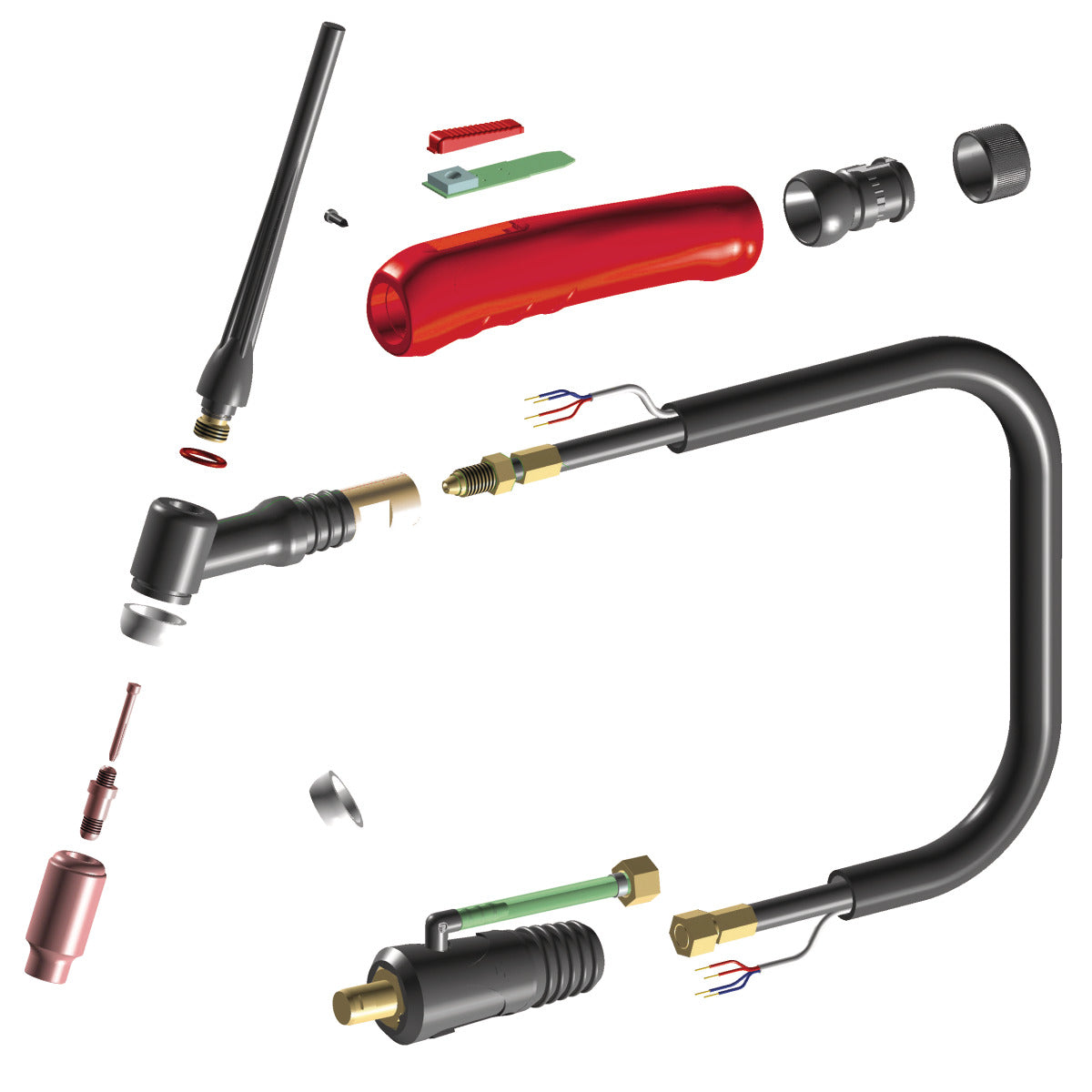 Produktbild von WIG Schweißbrenner, gasgekühlt SSR 7-26DD 8m