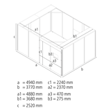 Laserschweißzelle modular 4940x3770x2520 mm mit Dach