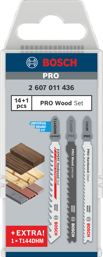Produktbild von BOSCH Stichsägeblatt-Set 15-teilig für Holz 2607011436 3165140997744