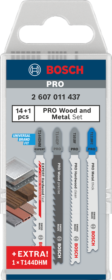 Produktbild von BOSCH Stichsägeblatt-Set Wood and Metal 15-teilig 2607011437 3165140997751