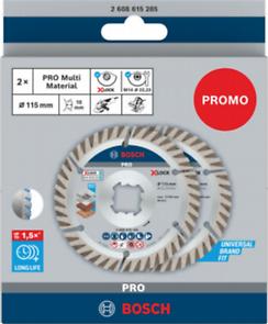 PRO Multi Material X-LOCK Diamant-Trennscheibe 115 x 22,23 mm Twin Pack (2 Stück)