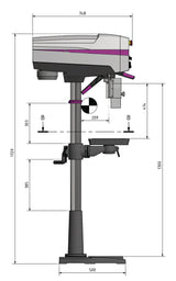 Säulenbohrmaschine OPTIdrill DP 26-F (230 V) Set