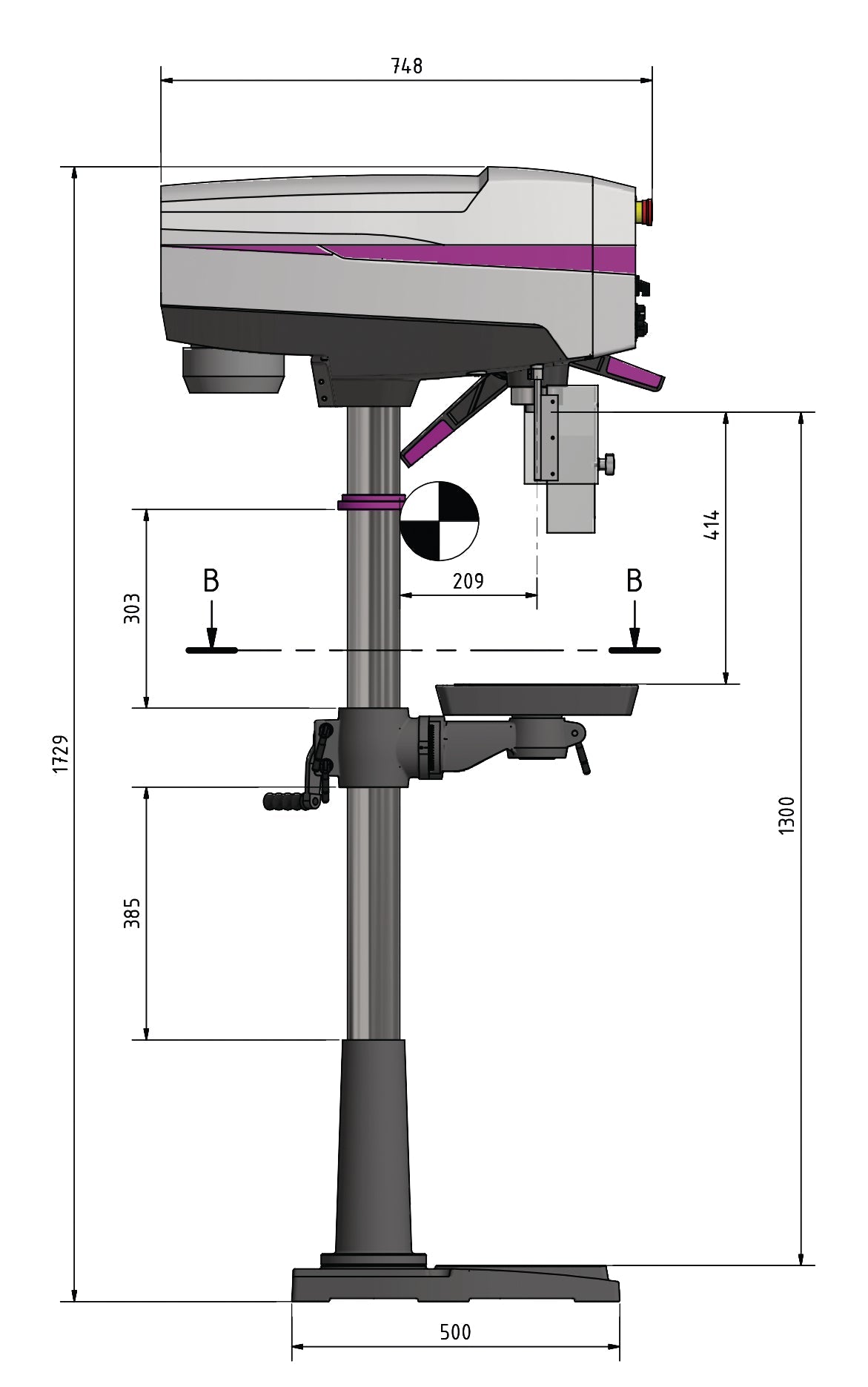 Säulenbohrmaschine OPTIdrill DP 26-F (230 V)