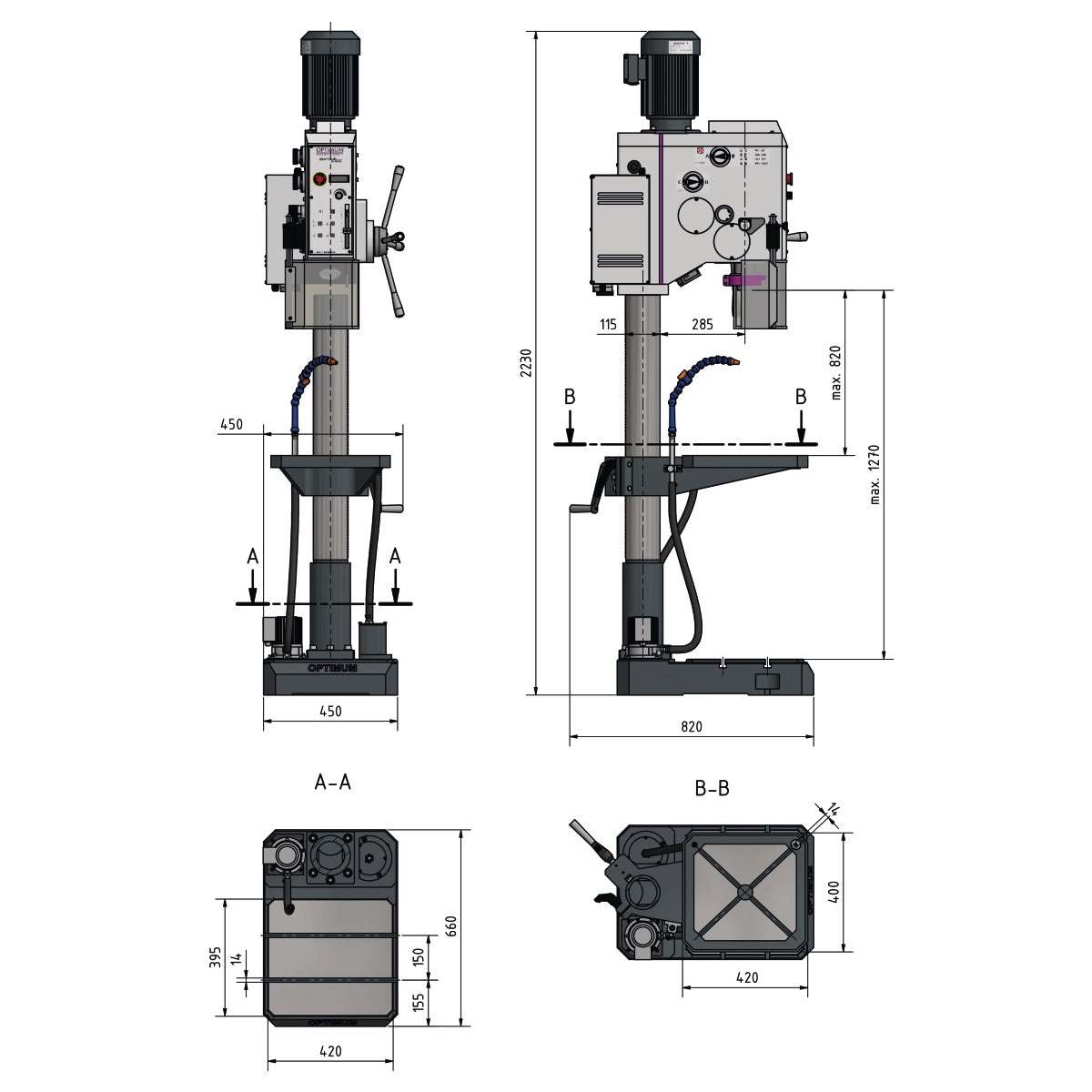 Säulenbohrmaschine OPTIdrill DH 32GSV