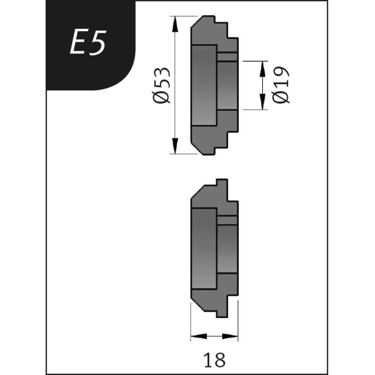 Produktbild von Biegerollensatz Typ E5, Ø 53 x 19 x 18 mm