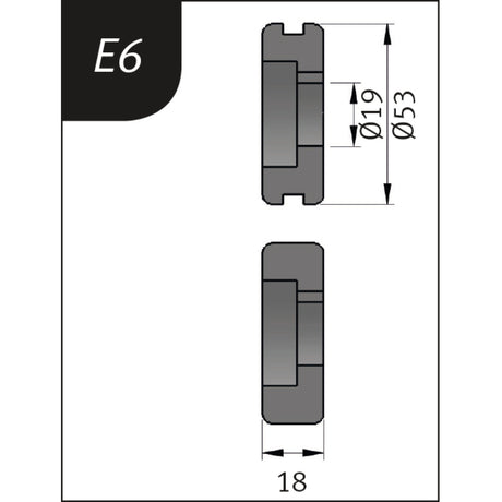Produktbild von Biegerollensatz Typ E6, Ø 53 x 19 x 18 mm