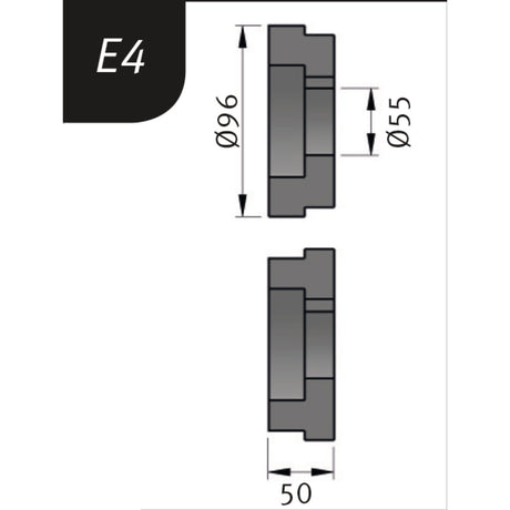 Produktbild von Biegerollensatz Typ E4, Ø 96 x 55 x 50 mm