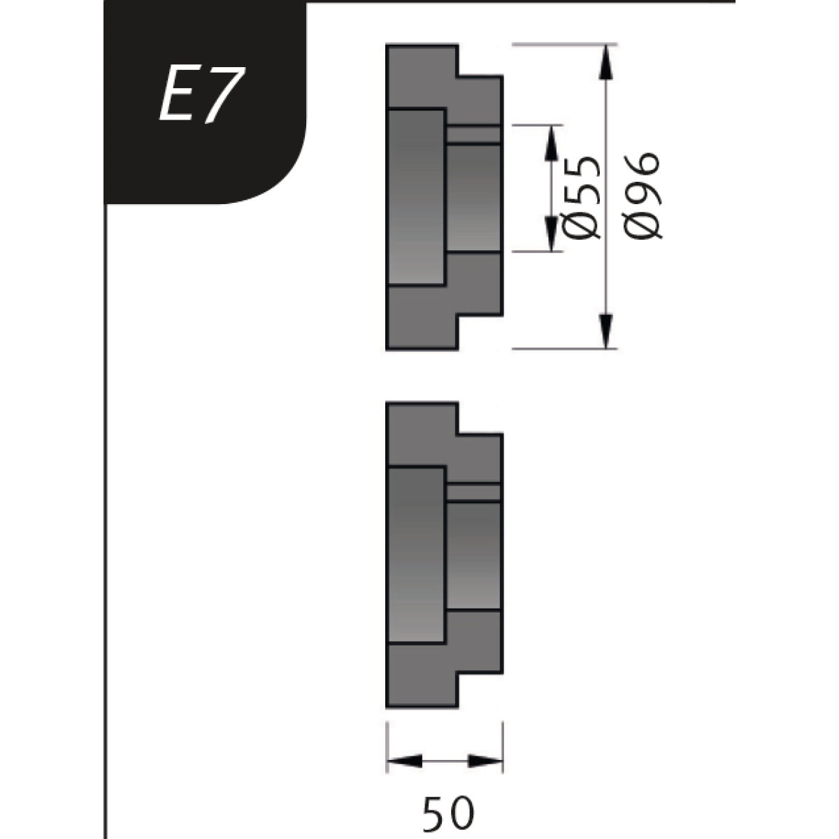 Produktbild von Biegerollensatz Typ E7, Ø 96 x 55 x 50 mm