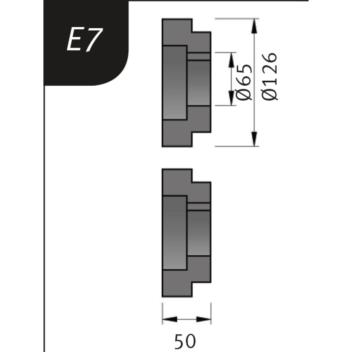 Produktbild von Biegerollensatz Typ E7, Ø 126 x 65 x 50 mm
