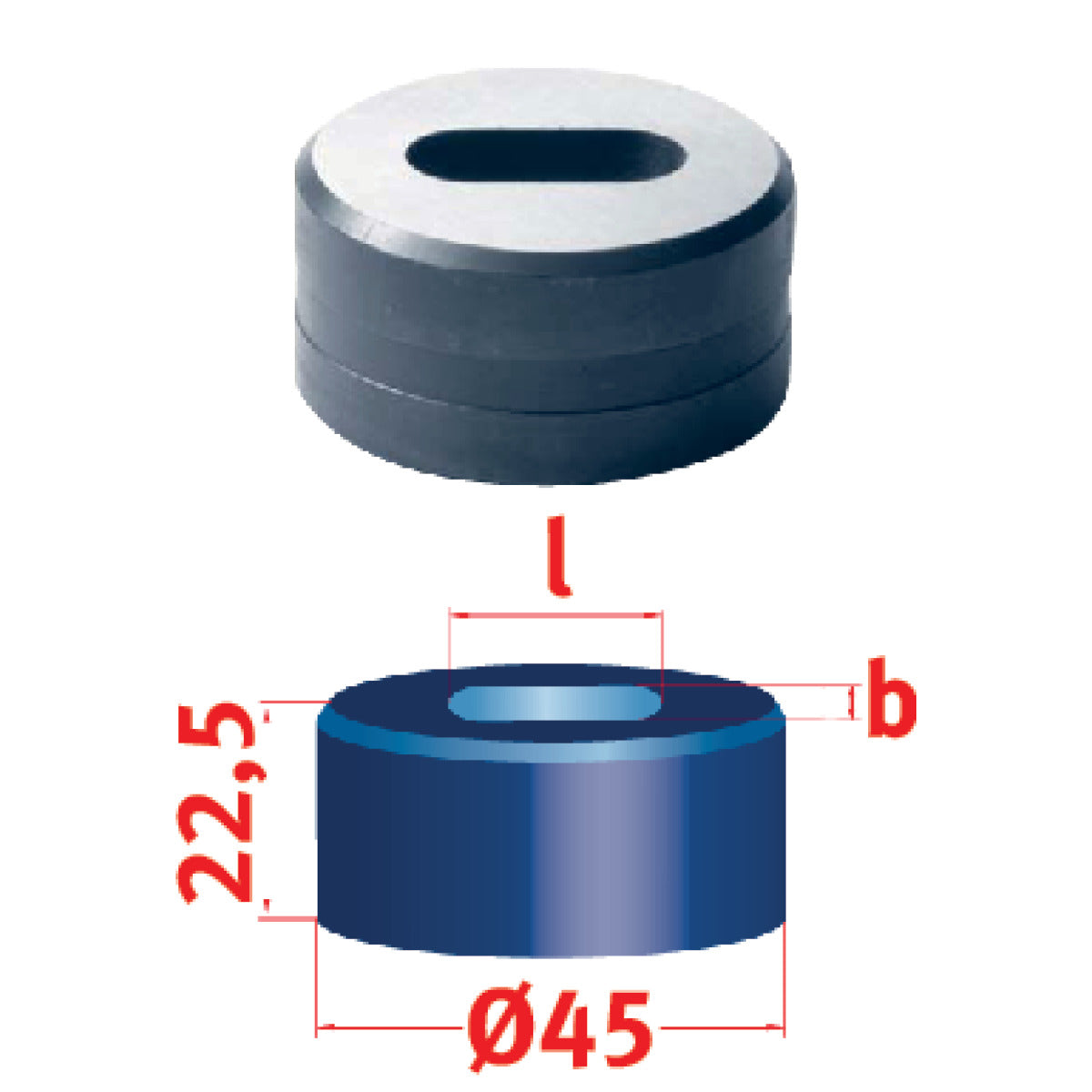 Produktbild von Langlochmatrize Nr.45 8,0 x 26,0 mm