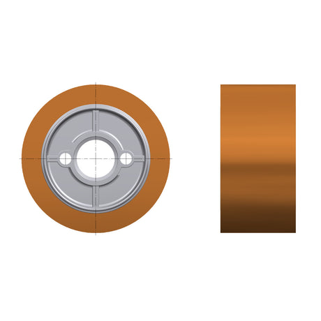 Produktbild von Vorschubrolle Ø 118 mm, Breite 50 mm für rauhe Oberflächen
