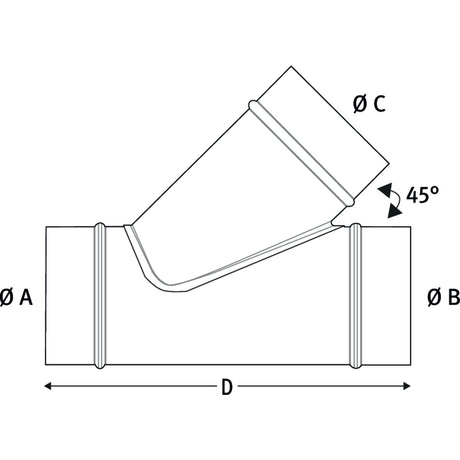 Produktbild von Abzweigstück 45° Ø 200/200/140