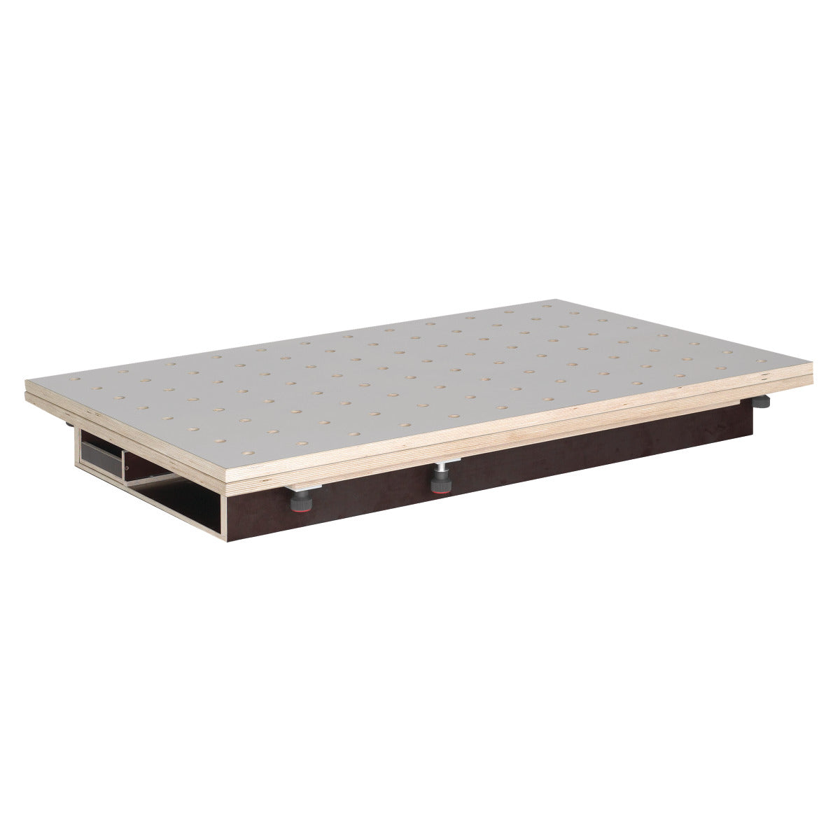 Produktbild von Tischoberteil 120x80/160x120 cm, HPL Lochrasterplatte Ø20 mm, mit Schubkasten