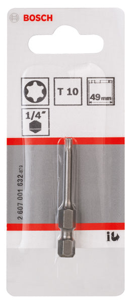 Schrauberbit T10 49 mm 1/4" extra hart