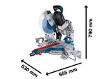 Bosch GCM 18V-305 GDC Akku-Kapp- und Gehrungssäge mit Abmessungen.