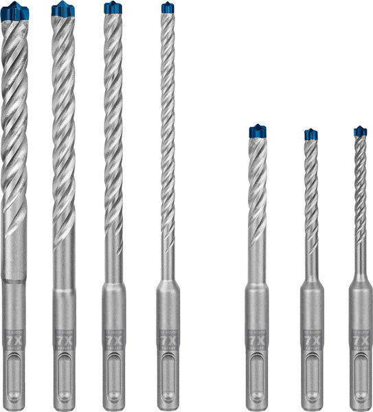 Produktbild Lieferumfang von EXPERT SDS plus-7X Hammerbohrer-Set, D= 5/6/6/8/8/10/12 mm, 7-tlg.