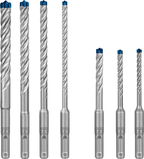 Produktbild Lieferumfang von EXPERT SDS plus-7X Hammerbohrer-Set, D= 5/6/6/8/8/10/12 mm, 7-tlg.