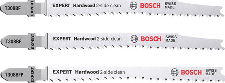 Produktbild Lieferumfang von EXPERT Hardwood 2-side clean Stichsägeblatt-Set, 3-tlg., (2xT308BF, 1xT308BFP)