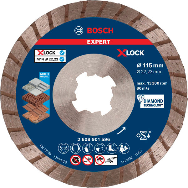 Produktbild von EXPERT Multi Material X-LOCK Diamanttrennscheiben, 115x22,23x2,4x12 mm