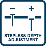 Stufenlose Tiefeneinstellung