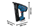 Bosch GNH 18V-64 MD Akku-Holznagler mit Abmessungen.