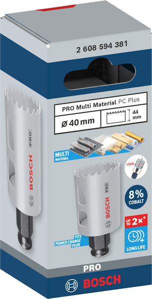 PRO Lochsäge Ø 40 x 44 mm Multi Material PC Plus