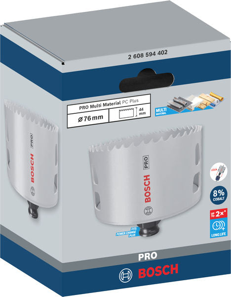 PRO Lochsäge Ø 76 x 44 mm Multi Material PC Plus