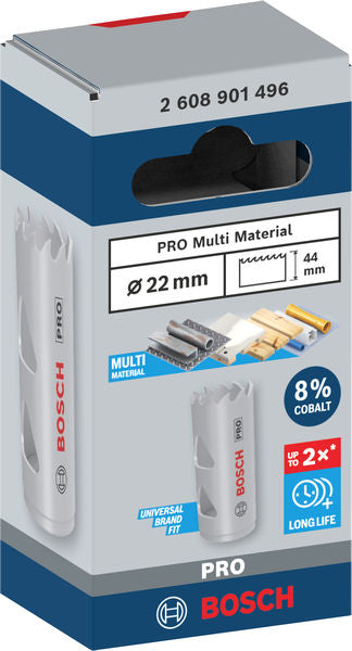 PRO Lochsäge Ø 22 x 44 mm mit Gewinde Multi Material