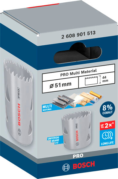 PRO Lochsäge Ø 51 x 44 mm mit Gewinde Multi Material