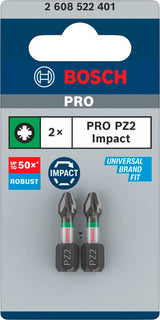 PRO Schrauberbit PZ2 25 mm Pozidriv Impact Bit (2-teilig)