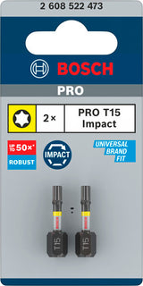 PRO Torx Impact Bit T15 25 mm (2-teilig)