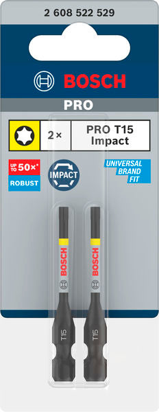 PRO Torx Impact Bit T15 55 mm (2-teilig)