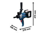 Bosch GRW 18V-120 Rührwerk mit Maßangaben.