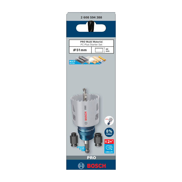 PRO Lochsägen-Set Ø 51 x 44 mm Multi Material PC Plus (5-teilig)