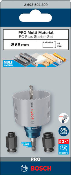 PRO Lochsägen-Set 68 mm Multi Material PC Plus (5-teilig)
