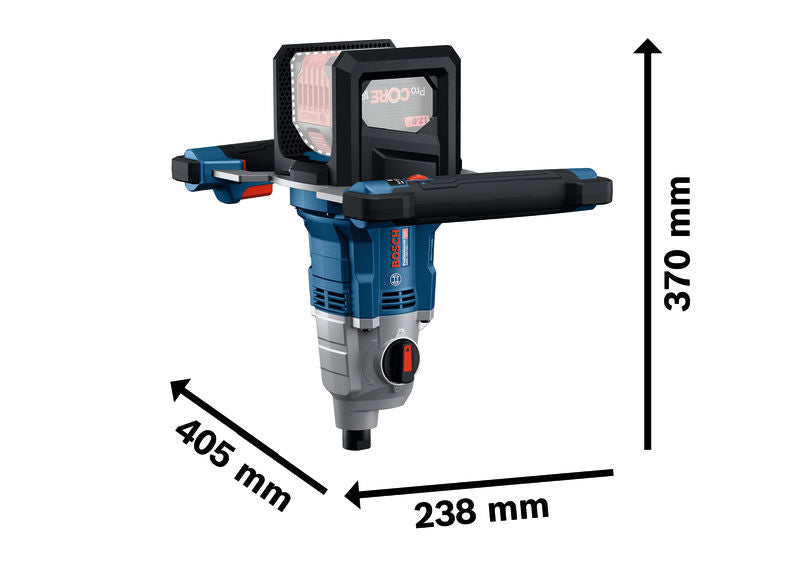 Bosch GRW 18V-160 Rührwerk mit großen Griffen.