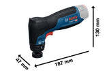 Bosch GSS 12V-32 Exzenterschleifer mit Abmessungen.