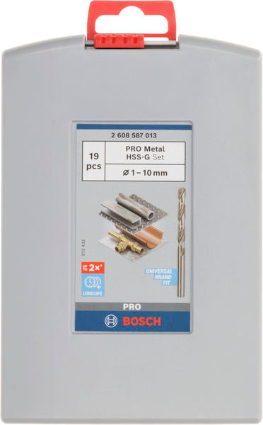 PRO Spiralbohrer-Set Metal HSS-G (19-teilig)