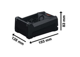 Bosch GAL 12V-40 Batterieladegerät mit abgebildeten Abmessungen.