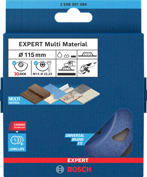 Topfscheibe EXPERT Multi Material Carbide fein flach X-LOCK 115 x 22,23 mm