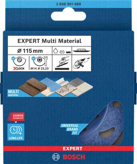 Topfscheibe EXPERT Multi Material Carbide fein schräg X-LOCK 115 x 22,23 mm