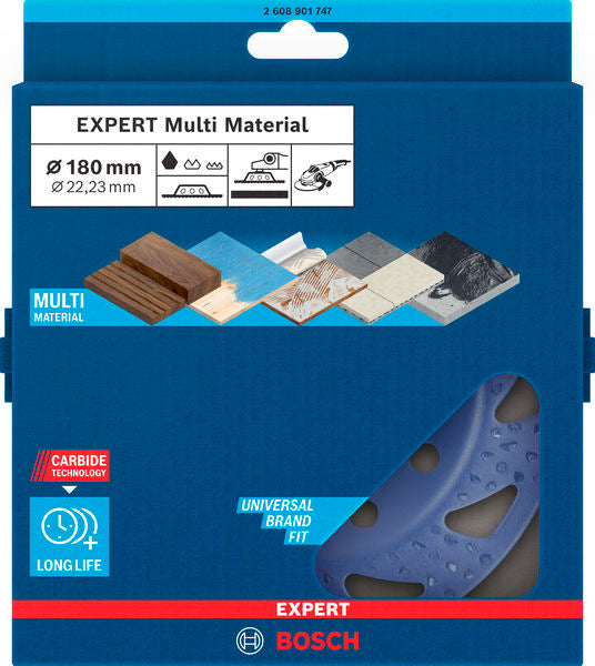 Topfscheibe EXPERT Multi Material Carbide grob flach 180 x 22,23 mm