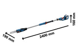 Akku-Teleskop-Hochentaster GKE 18V-25 TP von Bosch mit Abmessungen.