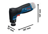 Abmessungen des Akku-Exzenterschleifers GEX 12V-32 von Bosch .