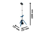 Akku-Baustellenleuchte Bosch GLT18V-5000, Stativ 2200 mm hoch.