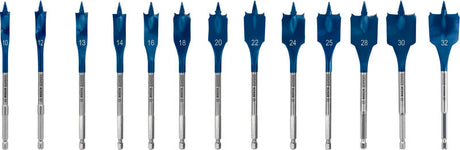Produktbild Lieferumfang von EXPERT Self Cut Speed Flachfräsbohrer-Set, 10-32 mm, 13-tlg.
