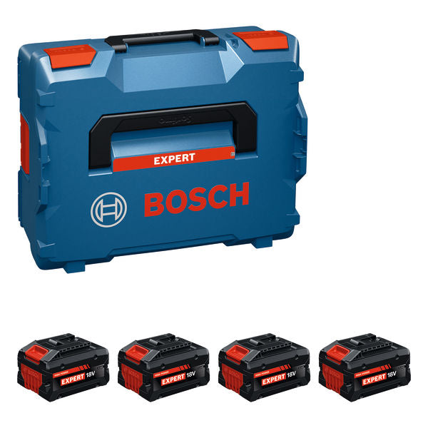 Produktbild von Bosch Expert Lithium-Ionen-Akku-Set vier 18V 5,5Ah EXBA18V-55 mit Koffer