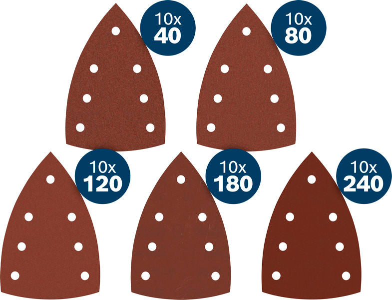 Produktbild Lieferumfang von EXPERT C430 Schleifpapier-Set, K40/80/120/180/240, 100x150mm, 50-tlg.